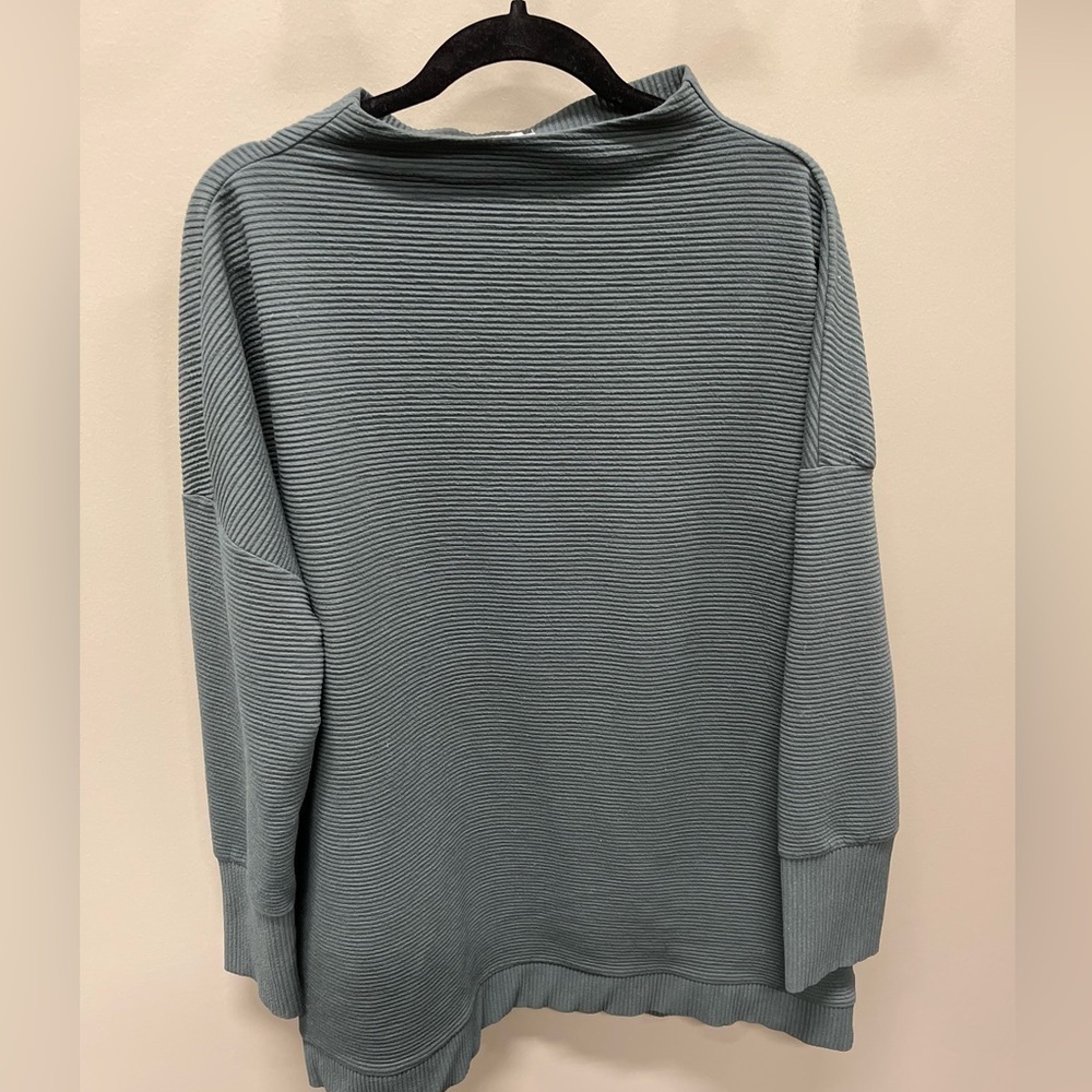 Dusty Dark green Ribbed Long Sleeve Top